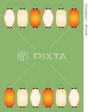 カラフルな長提灯のイラストの背景フレーム縦型 カラフルな長提灯のイラストの背景フレーム縦型 116883323