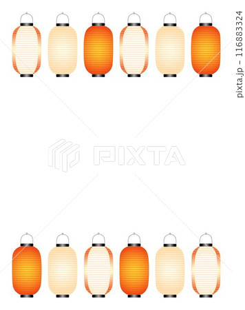 長提灯のイラストの背景フレーム縦型 116883324