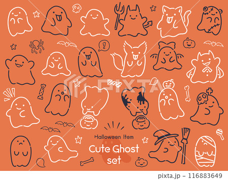 ハロウィンのオバケのイラスト素材 ハロウィンのオバケのイラスト素材 116883649