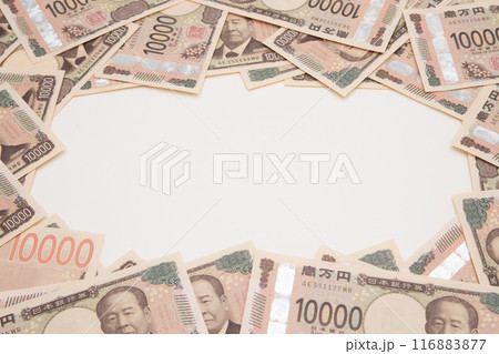 お金（新紙幣）とコピースペース 116883877