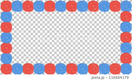 お花紙 ペーパーフラワー フレーム 赤と青 116884179
