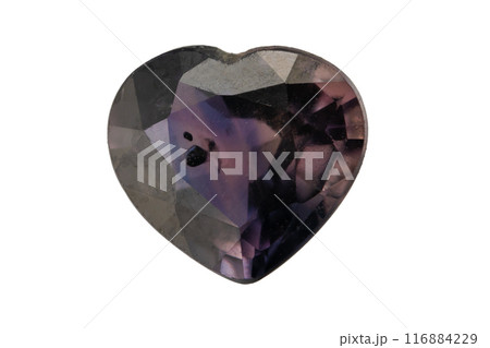 natural purple sapphire gem on the isolated white background 116884229