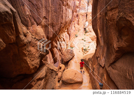 Fiery Furnace Trail in Arches National Park, Utah Fiery Furnace Trail in Arches National Park, Utah 116884519