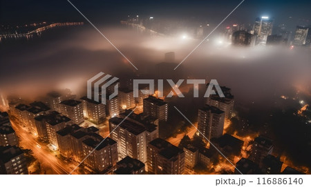 Beautiful metropolitan city skyscraper high...のイラスト素材 [116886140] - PIXTA