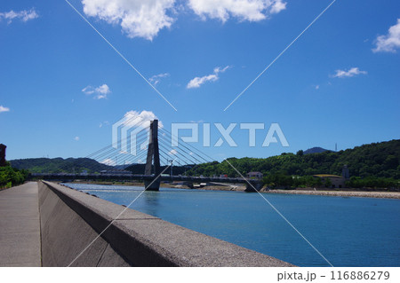 兵庫県洲本市　中浜公園から洲浜橋方面を望む 116886279