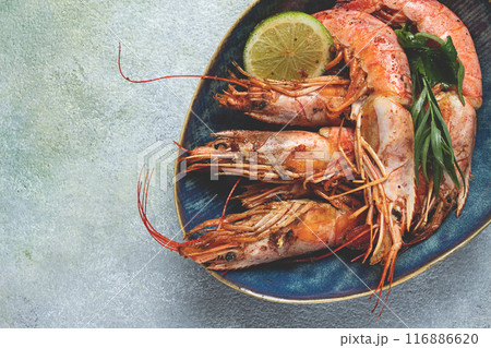 fried Langoustines , Australian, lime and herbs, spices, homemade, no people, 116886620