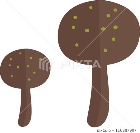 Vector flat illustration of brown mushrooms. Vector illustration 116887907