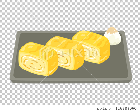 Illustration of tamagoyaki with grated daikon radish Illustration of tamagoyaki with grated daikon radish 116888960