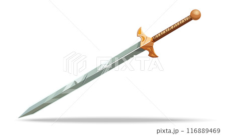 Big two-handed sword isolated on white background. Vector illustration 116889469
