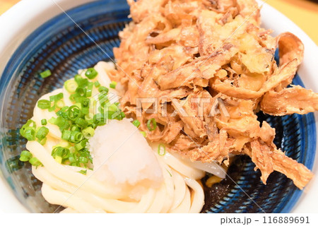 ぶっかけうどんと大きなかき揚げ 116889691