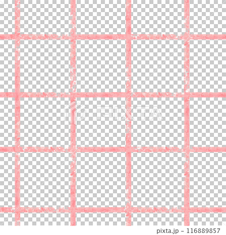 Checkered pink pattern on a tablecloth, gift paper, napkin, blanket, scarf. Seamless monochrome gingham watercolor illustration. Hand drawn, isolated on white background 116889857