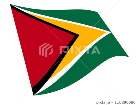 Guyana waving flag 3d illustration Guyana waving flag 3d illustration 116890080