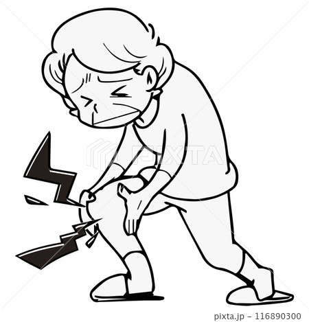 シニア_膝が痛い高齢女性のイラスト 116890300