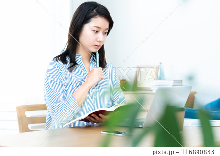 勉強する若い女性 勉強する若い女性 116890833