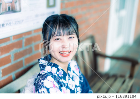 倉敷アイビー浴衣の美少女 116891184