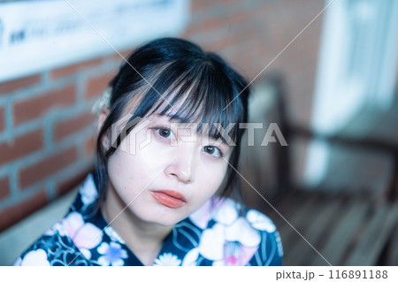 倉敷アイビー浴衣の美少女 116891188