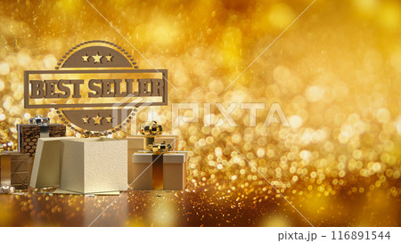 The Best Seller and gift box  for Business or marketing concept 3d rendering. 116891544