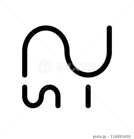 龍体文字です。「つ」を示す文字です。 116891630