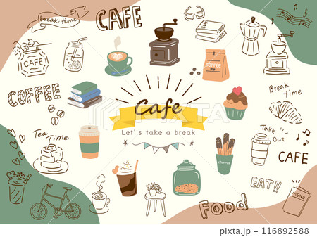 カフェ　イラスト素材集 116892588