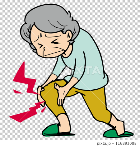 Senior_膝蓋疼痛的老年婦女的插圖 116893088