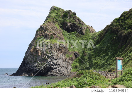 緑と柱状節理の芥屋大門 116894954