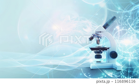 Microscope Abstract Lab Image Microscope in a modern laboratory with abstract...のイラスト素材 [116896116 ...