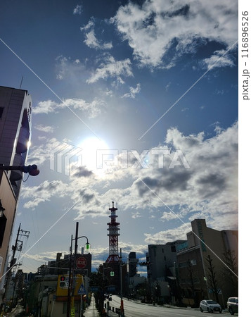 電波塔と朝日 電波塔と朝日 116896526
