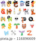 Pirate Alphabet decorate fun English Alphabet character 116896609