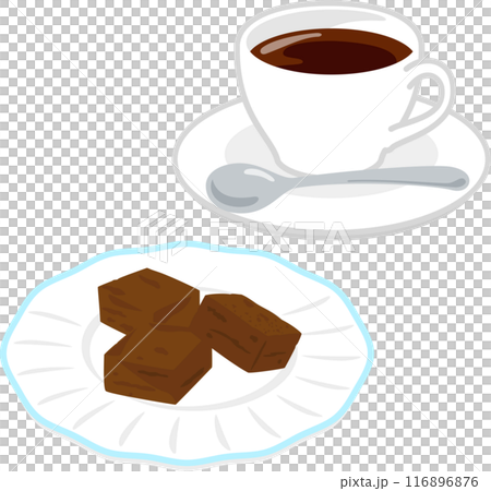 盤子裡的生巧克力和咖啡 116896876
