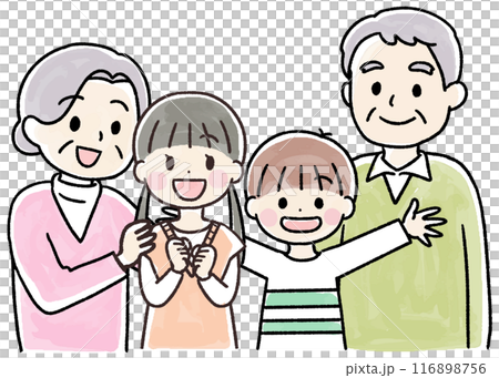 Smiling grandchild and grandparents watercolor-style hand-drawn illustration Smiling grandchild and grandparents watercolor-style hand-drawn illustration 116898756