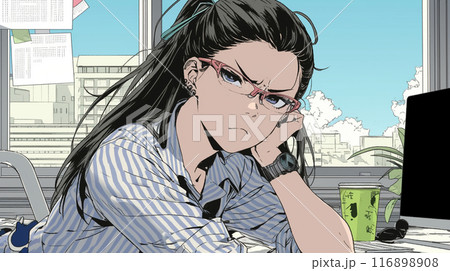 仕事上のトラブルで怒りが収まらない女性 116898908