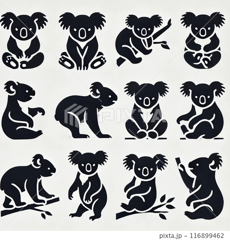 コアラのシルエット 116899462