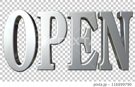 3DCG three-dimensional letters "Open/Opening Commemoration" Silver, Silver 3DCG three-dimensional letters "Open/Opening Commemoration" Silver, Silver 116899790