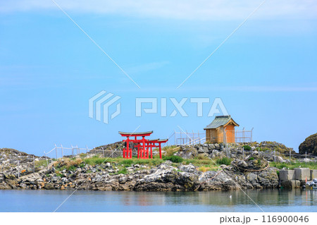 「青森県」奇跡の鳥居・弁天島の厳島神社　八戸市 116900046