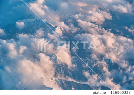 飛行機から見たアルプス 飛行機から見たアルプス 116900328