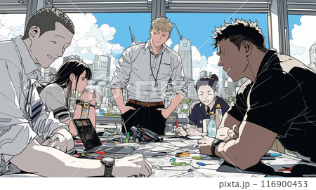 会社で行われているチームミーティング