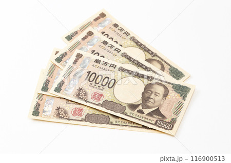 白背景に一万円札 116900513