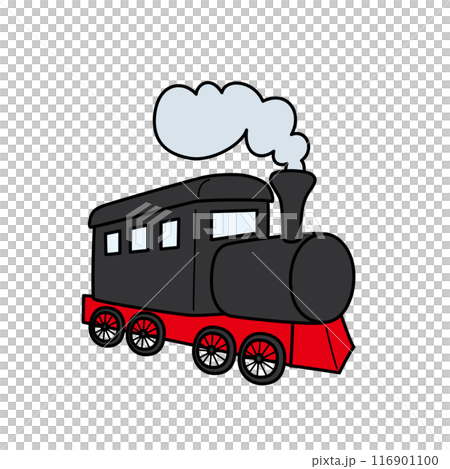 簡單可愛的火車插圖白色背景向量與主線剪貼畫 簡單可愛的火車插圖白色背景向量與主線剪貼畫 116901100