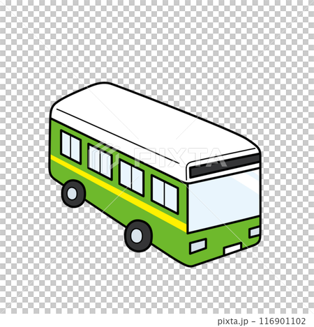 簡單可愛的巴士插圖白色背景向量與主線剪貼畫 116901102