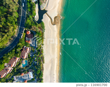 Beautiful beach seacoast view at open sea in summer season,Nature Environment and Travel background,Amazing sea ocean background,Top view beach sea space area Beautiful beach seacoast view at open sea in summer season,Nature Environment and Travel background,Amazing sea ocean background,Top view beach sea space area 116901700