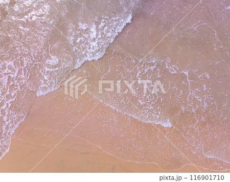 Amazing sand on beach in summer season sea background,Aerial view beach for travel background Amazing sand on beach in summer season sea background,Aerial view beach for travel background 116901710