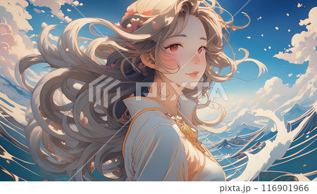 長い髪のきれいな女性 116901966