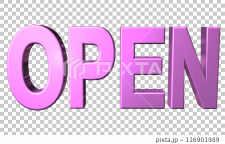 3DCG three-dimensional letters "Open/Opening Anniversary" Purple, purple, pink 3DCG three-dimensional letters "Open/Opening Anniversary" Purple, purple, pink 116901989
