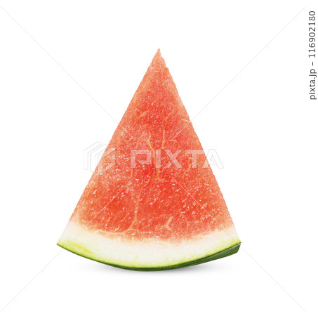 Sliced Watermelon fruit isolated on white background. 116902180