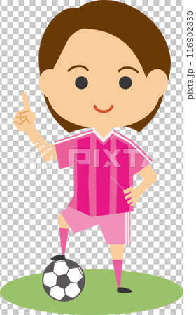Illustration of a female soccer player Illustration of a female soccer player 116902830