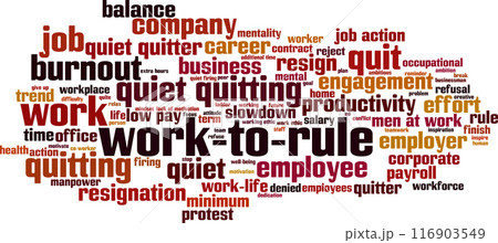 Work-to-rule word cloud 116903549