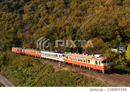 高山本線を走るキハ48系普通列車4両 高山本線を走るキハ48系普通列車4両 116903746