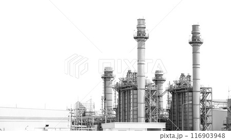 Petroleum oil gas fuel refinery, Petrochemical industrial building industry energy isolated on white background 116903948