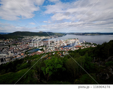 ノルウェー　ベルゲン　フロイエン展望台からの風景 116904278