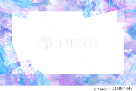 綺麗なブルー系の水彩フレーム 綺麗なブルー系の水彩フレーム 116904448